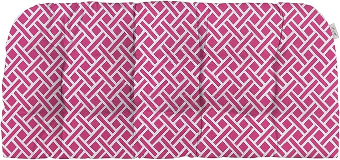 RSH DECOR: Tufted Wicker Loveseat Cushion | 41” x 19" | All-Weather Spun Fabric by RSHDECOR