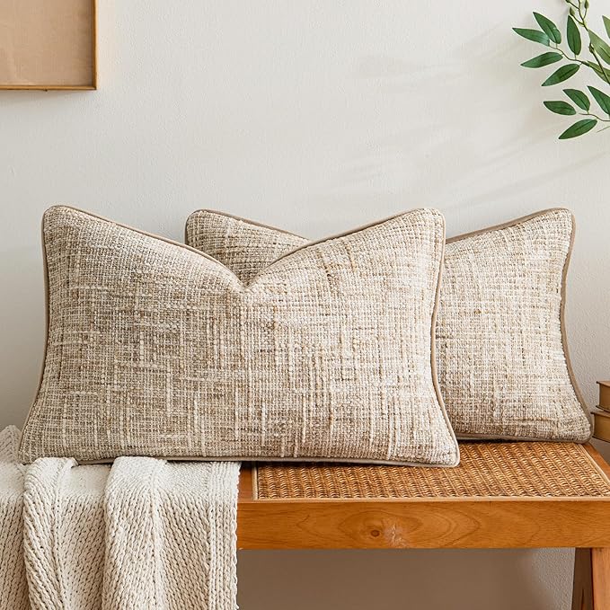 a moment Khaki Reversible Pillow Covers 2 Pack by amoment