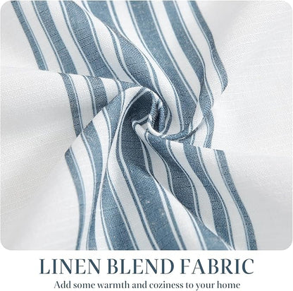 jinchan Striped Linen Valance Curtain 16 Inch Vertical Striped Valance - Image 7