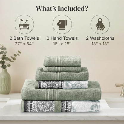 modern threads 6 piece bath towel set –, close-up detail