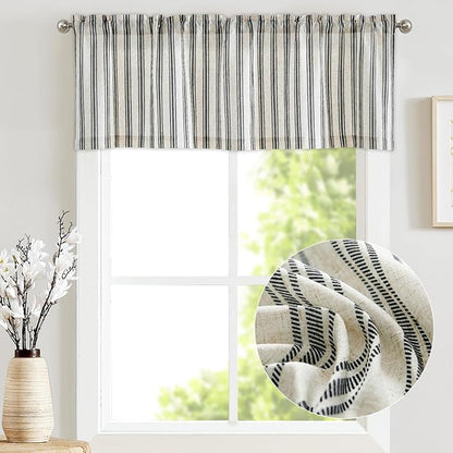 jinchan Linen Striped Valance Window Treatment - Image 2