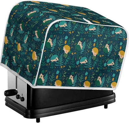 Flowers Hedgehog Printed 4 Slice Kitchen Machine Covers, Dustproof Toaster - Image 6