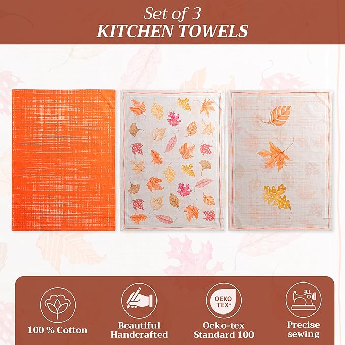 Maison d' Hermine Kitchen Towels Set of 3 100% Cotton 20" x 27.5" Reusable - Image 2