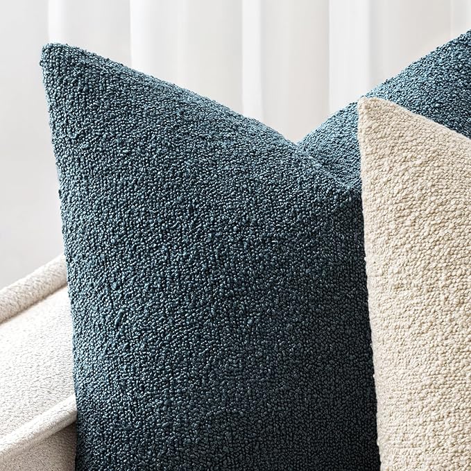 Woaboy Pack of 2 18x18 Inch Decorative Boucle Throw Pillow Covers Textured - Image 6