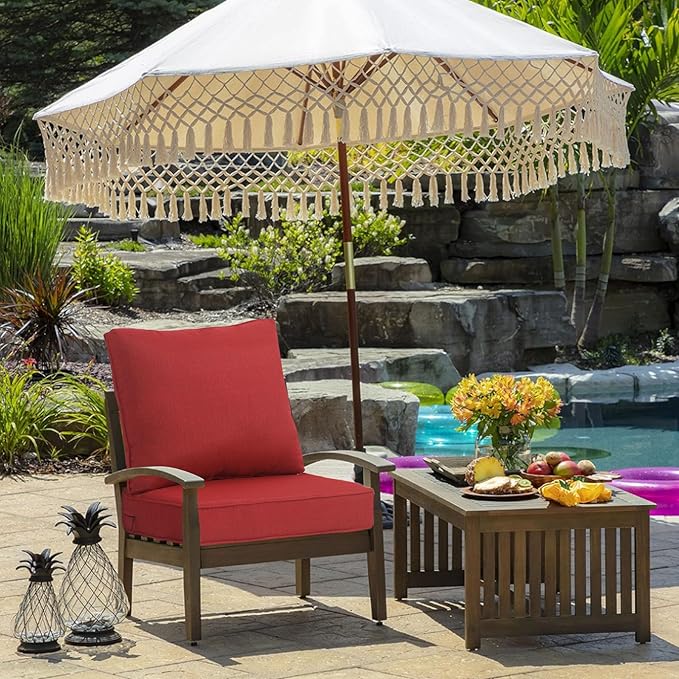23.5x25 inch Outdoor/Indoor Deep Seat Patio Cushions Set of 2 Deep Seat Bottom - Image 2