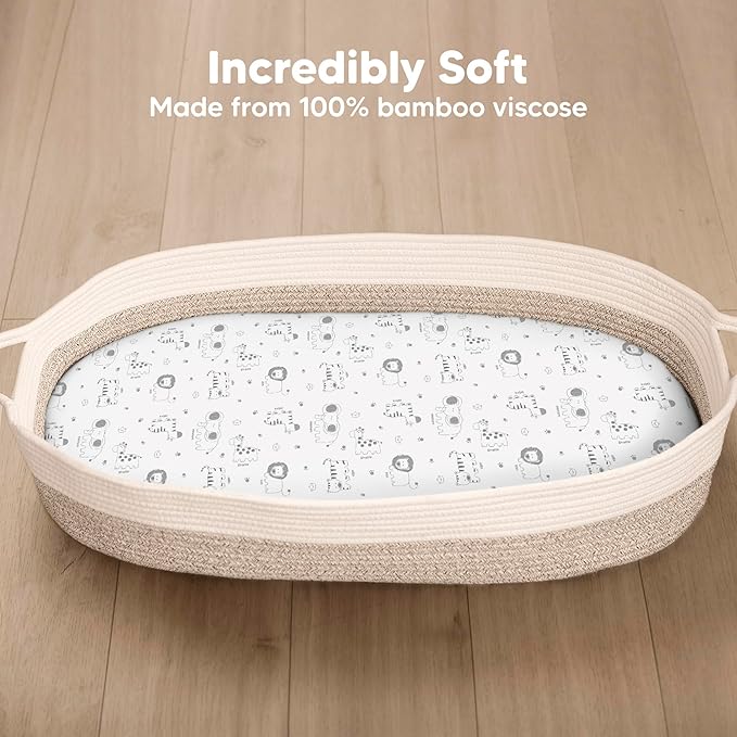 2-Pack Baby Bassinet Sheets Girl, Boy - Image 2