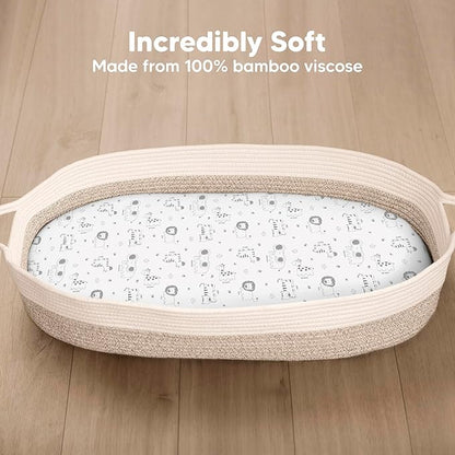 2-Pack Baby Bassinet Sheets Girl, Boy - Image 2