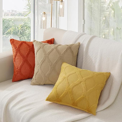 decorUhome Fall Throw Pillow Covers 16x16 Inch Set of 2, Soft Plush Faux Fur - Image 5