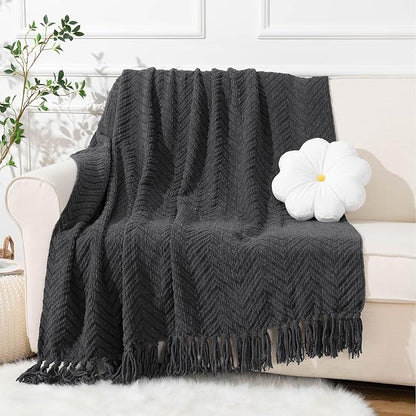 BATTILO HOME Dark Grey Throw Blanket - Image 8