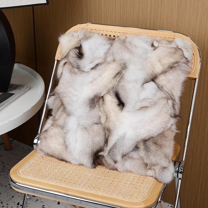 Luxury Fox Skin Fur Throw Pillow Covers Patchwork Natural Fox Fluffy Throw - Image 2
