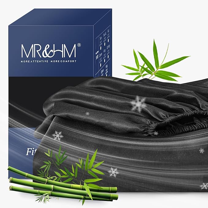 MR&HM Twin Fitted Sheet Only, Ultra-Soft Rayon Derived from Bamboo & Polyester by MRHM