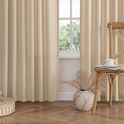 MIULEE Non-See-Through Privacy Linen Curtains 2 Panels, Light Filtering Window - Image 8