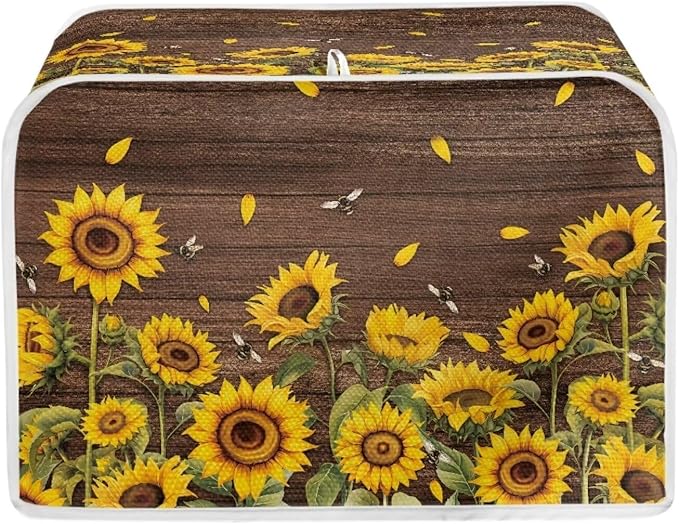 Sunflower Print Toaster Cover Dustproof Bread Maker Protector Kitchen by Baxinh