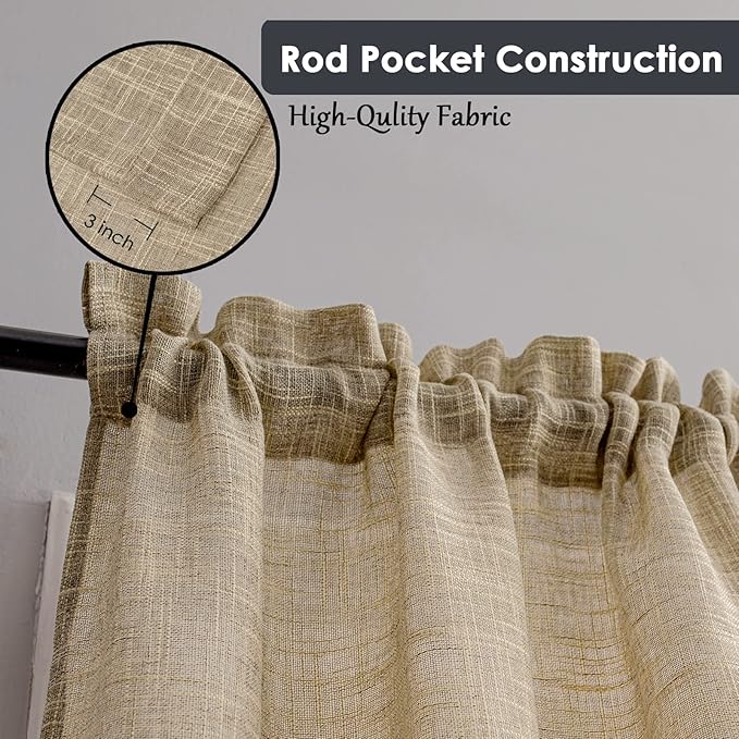 Beda Home Tassel Linen Textured Swag Valances - Image 2