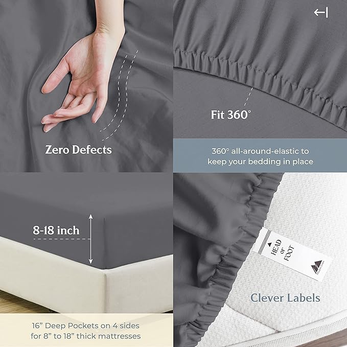 Mayfair Linen 100% Cotton Bed Sheets Full Sheet Set - Image 5
