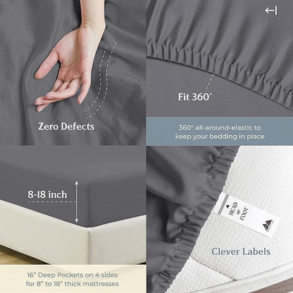 Mayfair Linen 100% Cotton Split King Sheets Sets - Image 5