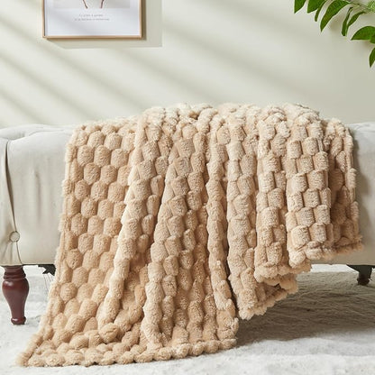 NEWCOSPLAY Super Soft King Blanket Brown Premium Silky Flannel Fleece 3D Clouds - Image 9