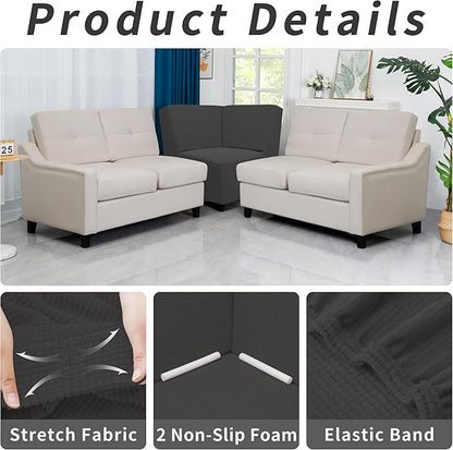 Easy-Going Stretch Sectional Corner Sofa Slipcover 1-Piece Couch Sofa Cover - Image 5