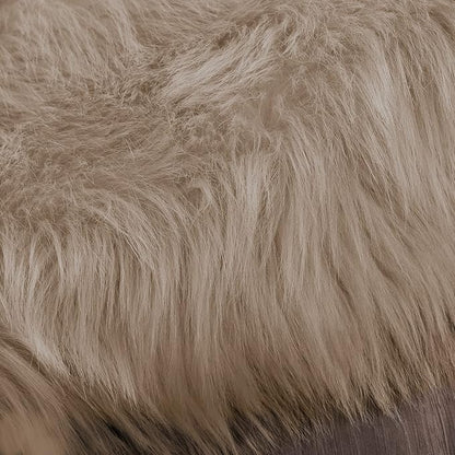 Latepis Light Brown Beige 5X6.7 Faux Fur Rug Fluffy Fuzzy Throw Rugs Washable - Image 7