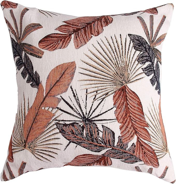 Yeiotsy Decorative Cushion Cover, Tropical Leaf Throw Pillow Cover Jacquard by Yeiotsy
