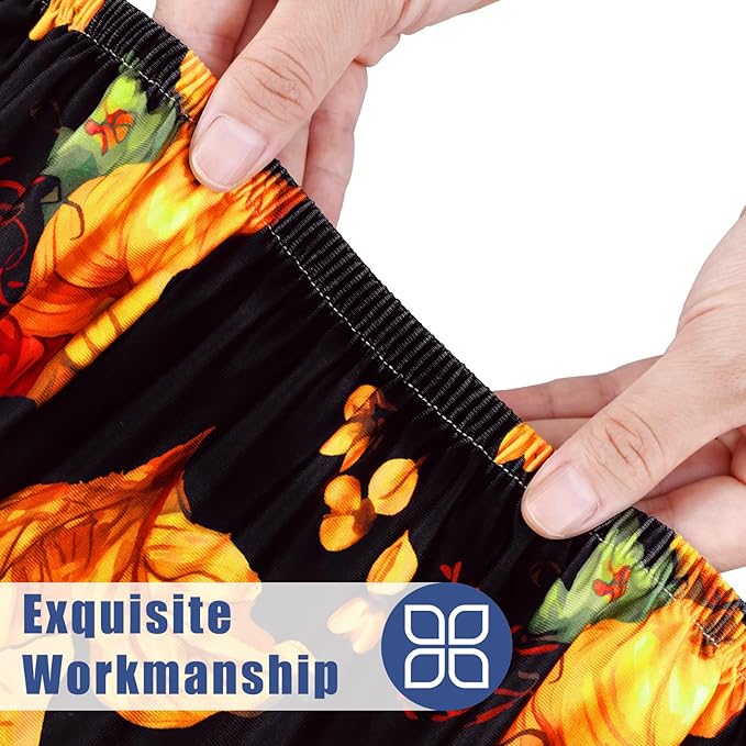 Round Spandex Thanksgiving Tablecloth, Elastic Fitted Waterproof Tablecloths - Image 4