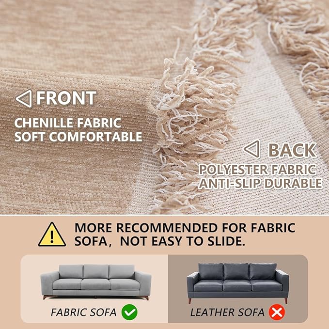 MEETSKY Couch Covers for 3 Cushion Couch Sofa Furniture Covers Pet Sofa Covers - Image 4
