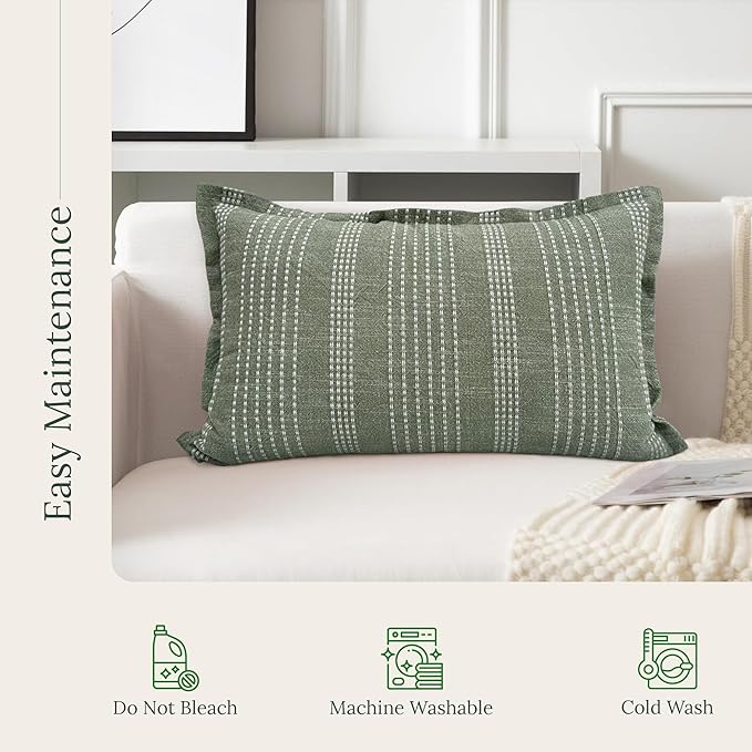 SanVia Earthly Lumbar Premium Cotton Throw Pillow Covers, 14 x 22 Inches - Image 6