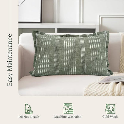 SanVia Earthly Lumbar Premium Cotton Throw Pillow Covers, 14 x 22 Inches - Image 6