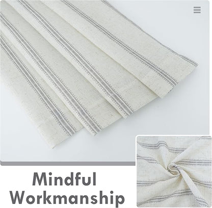DriftAway Farmhouse Vertical Striped Linen Blend Textured Light Filtering Semi - Image 6