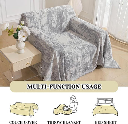 MEETSKY Small Couch Cover Oversized Chair Cover Washable, Chenille Soft Throws - Image 6