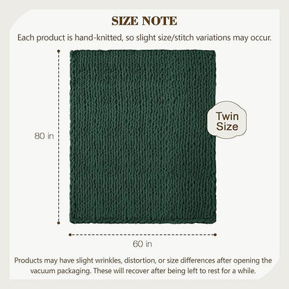Carriediosa Chunky Knit Throw Blanket 60" X 80" Twin, 100% Hand Made Large - Image 3