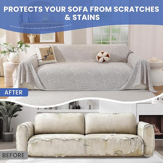 Boho Couch Cover for Dogs, Sofa Covers for 3 Cushion Couch, Washable Couch - Image 5