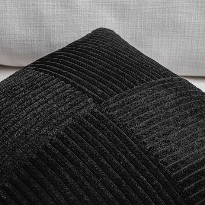 Fancy Homi Set of 2 Black Boho Long Lumbar Body Decorative Throw Pillow Cover - Image 3