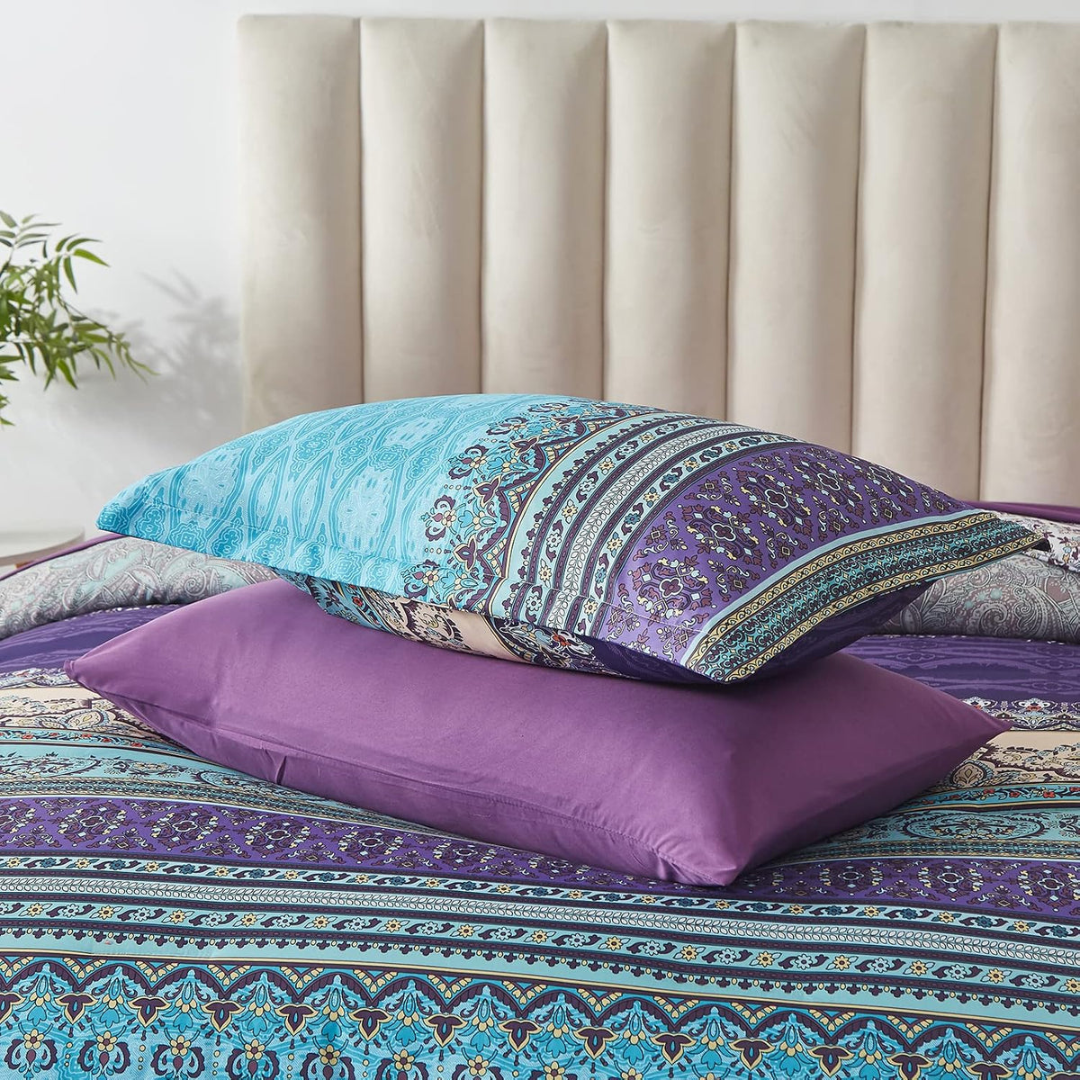 cottolester boho comforter set full size 8 piece on a desk or shelf