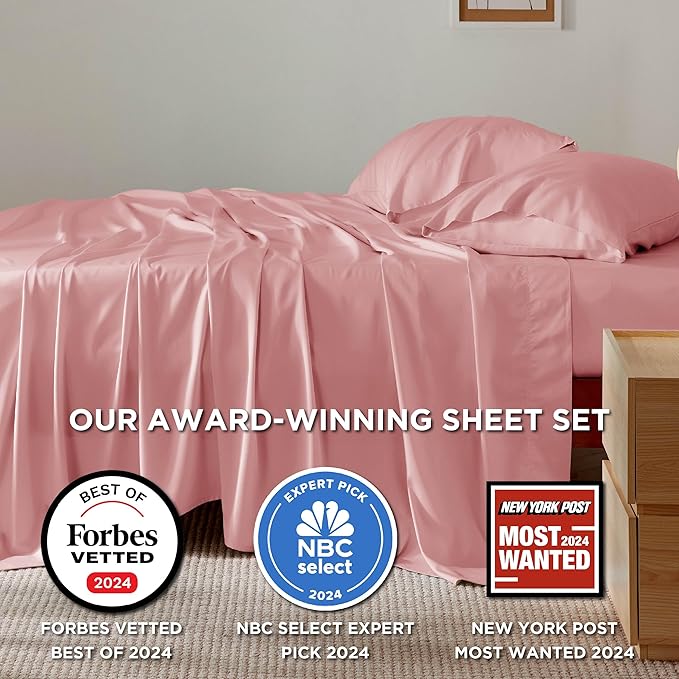 Bedsure Queen Sheet Set, Rayon Derived from Bamboo, Cooling Sheets, Breathable - Image 2