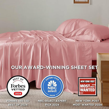 Bedsure Queen Sheet Set, Rayon Derived from Bamboo, Cooling Sheets, Breathable - Image 2