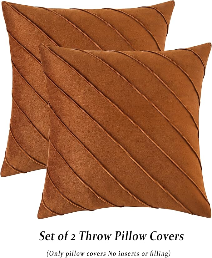 GIGIZAZA Decorative Velvet Pillow Covers 18x18, Living Room Square Cushion - Image 2