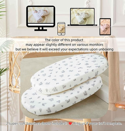 SDY Jersey Bassinet Sheets for Baby Boys and Girls, 32 "x 16 "x 4", 2 Pack - Image 7