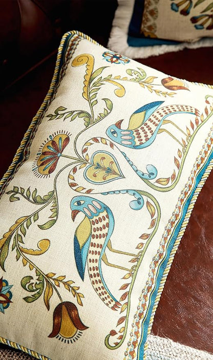 patdrea Designer Rectangle Throw Pillow Covers, Farmhouse Blue Linen - Image 7