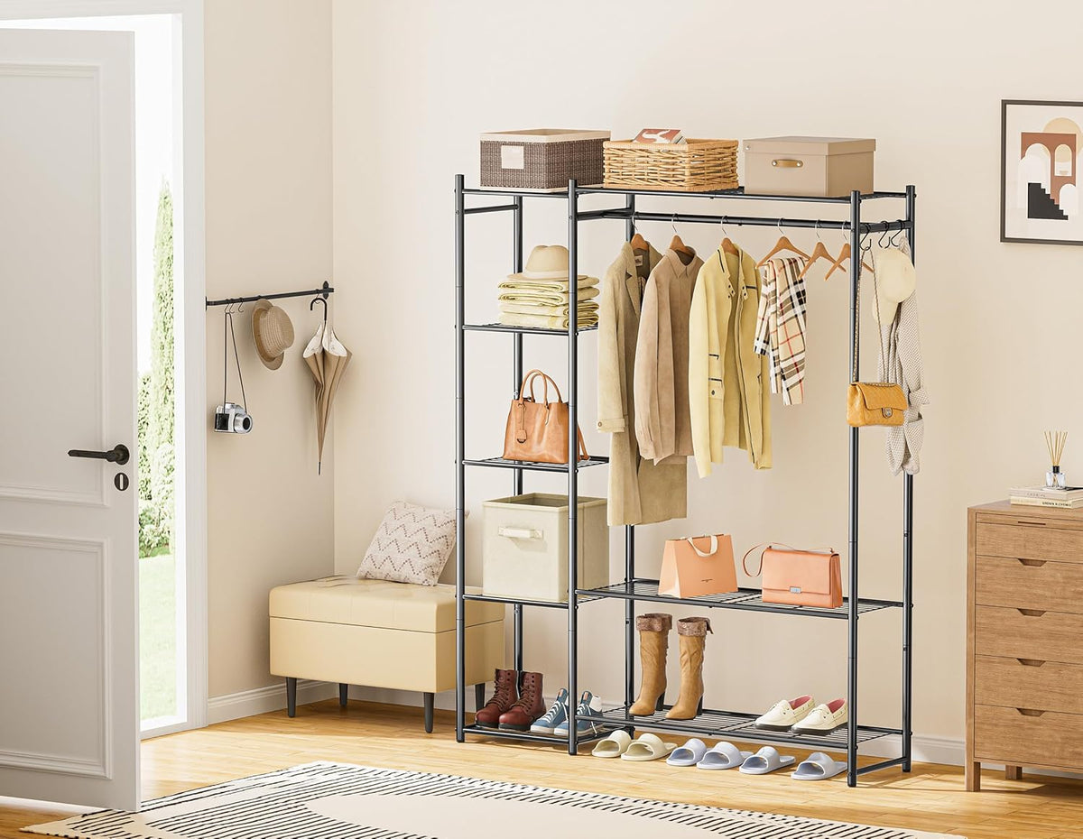 homidec wardrobe closet,portable clothes rack with 4 tiers on a desk or shelf