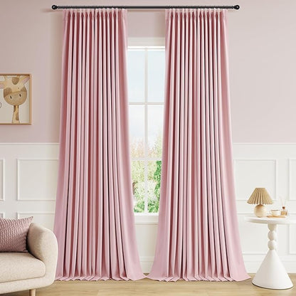 Joywell Pinch Pleat 100% Blackout Linen Curtains 110 Inch Long by Joywell