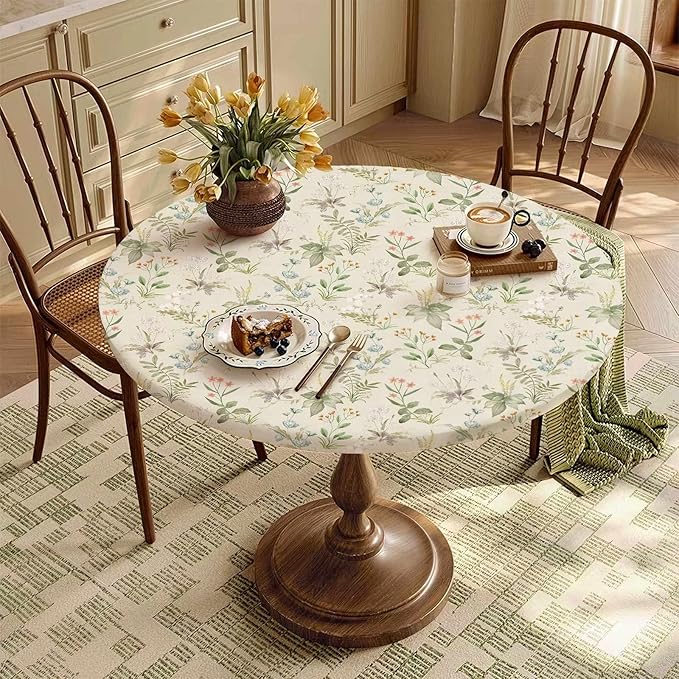 Floral Fitted Round Tablecloth - Image 8