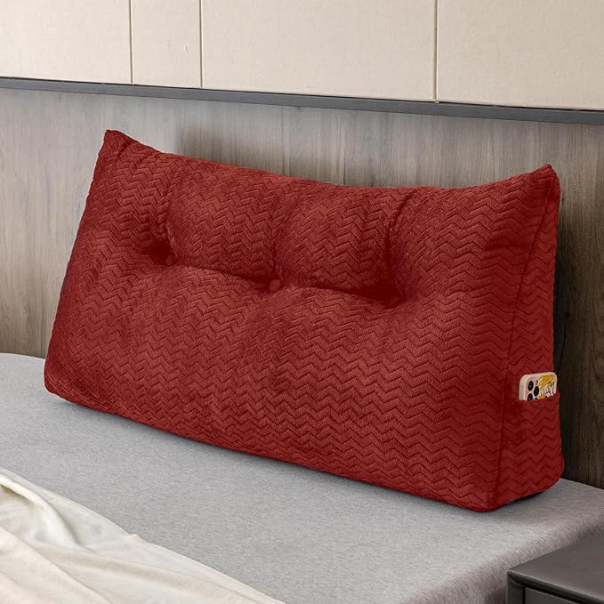 Large Bolster Triangular Headboard Wedge Backrest Positioning Support Bed Rest by ZOEMO