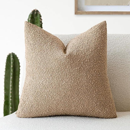 Foindtower Decorative Textured Boucle Throw Pillow Covers Accent Solid Pillow by Foindtower