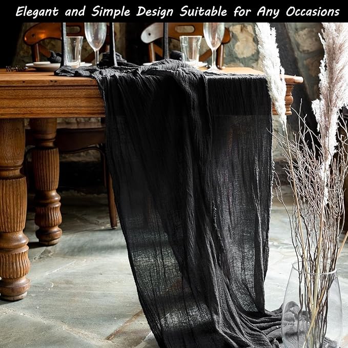 12 Pack 10Ft Cheesecloth Table Runner 35x120 Inch Boho Gauze Table Runner - Image 7