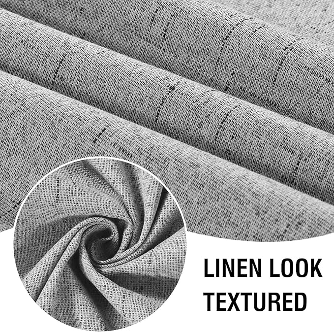 H.VERSAILTEX Linen Look 100% Blackout Curtains 63 Inches Long - Image 3