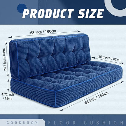 63 Inch Folding Sofa Bed Convertible Chair, 2-in-1 Convertible Boneless Sofa - Image 3