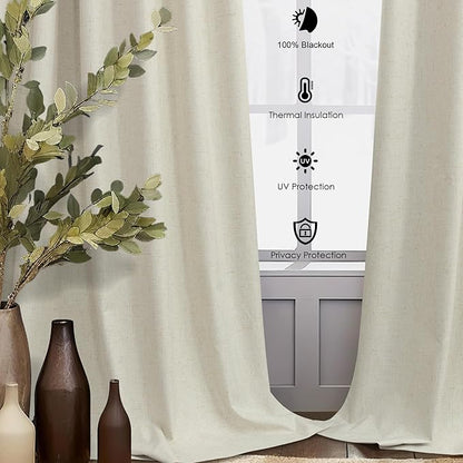 DANCURTON Earthy Extra Long 132 Inch Blackout Curtains - Image 6