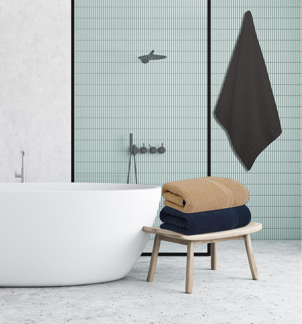 ASTILTEX Bath Towels Pack of 6 – 24" x 48" – 100% Cotton Terry, Sof...