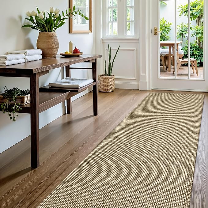 Uphome Kitchen Runner Rug, Low Pile Woven Cotton Modern Carpet Runners - Image 2